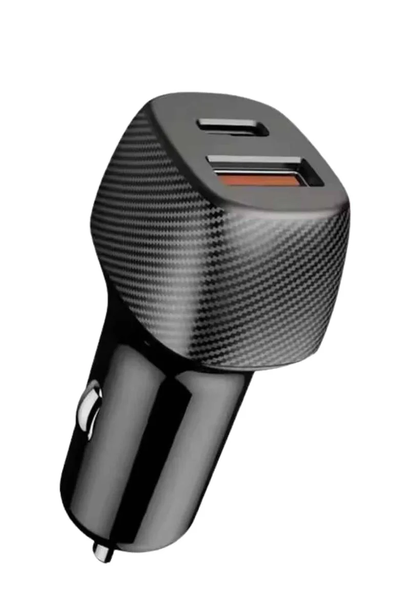 Araç İçi Şarj Cihazı 38W Power Delivery Type-C ve USB Çift Port - Ultra Hızlı Araç Şarjı