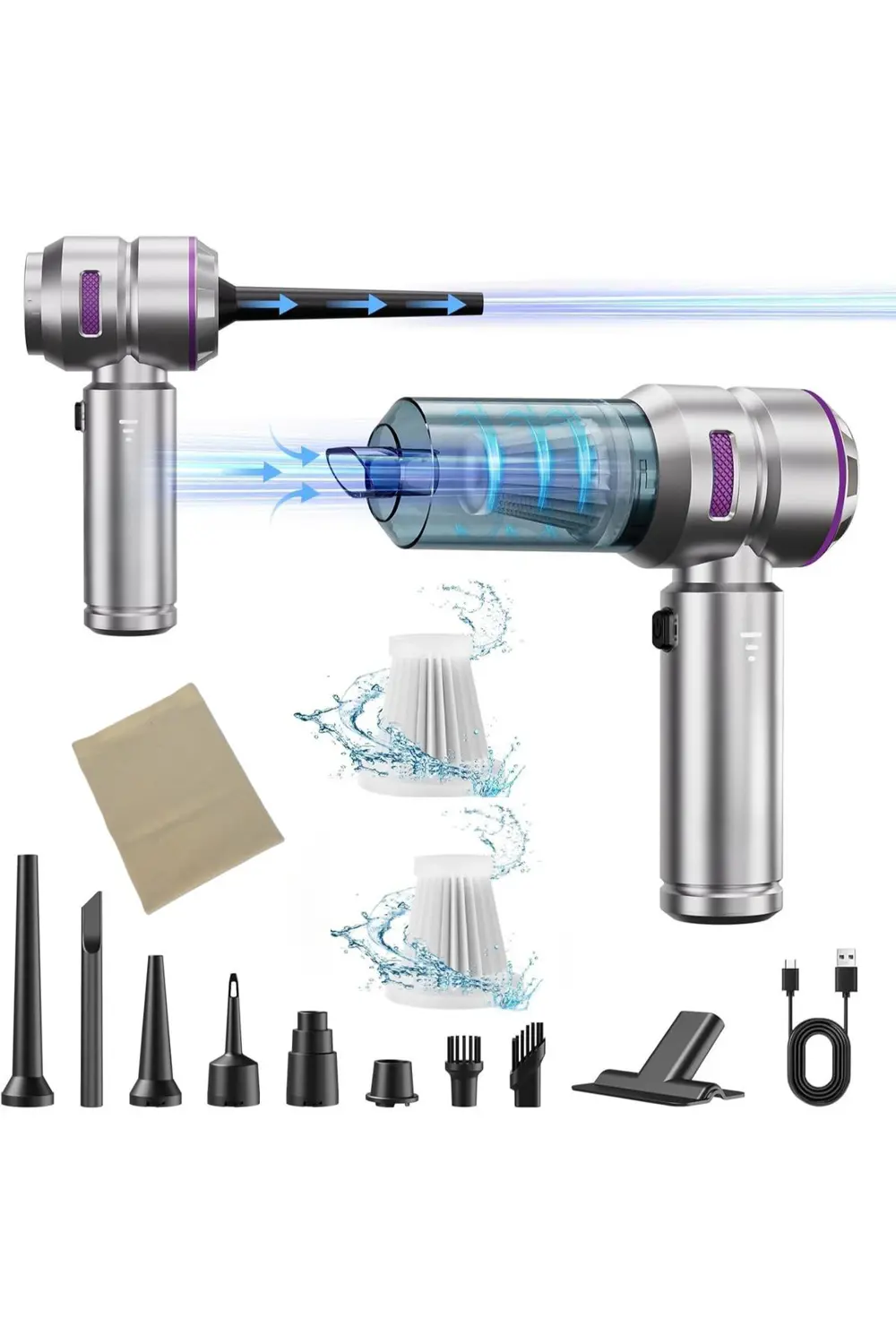 Araç İçi Süpürge 20.000PA Basınçlı Üfleme ve Çekme Süpürgesi 12 P