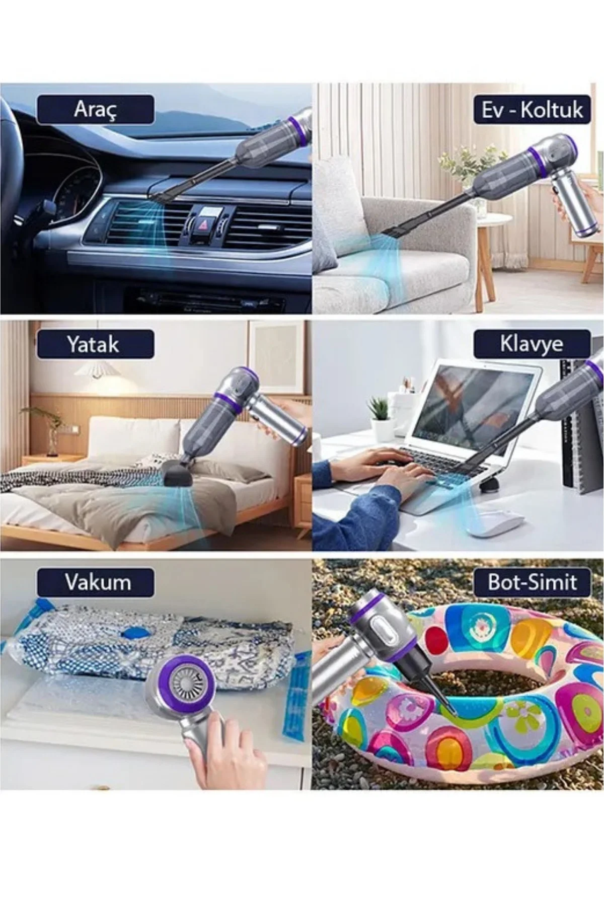 Araç İçi Süpürge - Diğer Özellikler: ŞARJLI, Özellik: Vakumlu | Teknik Özellikleri ve Kullanım