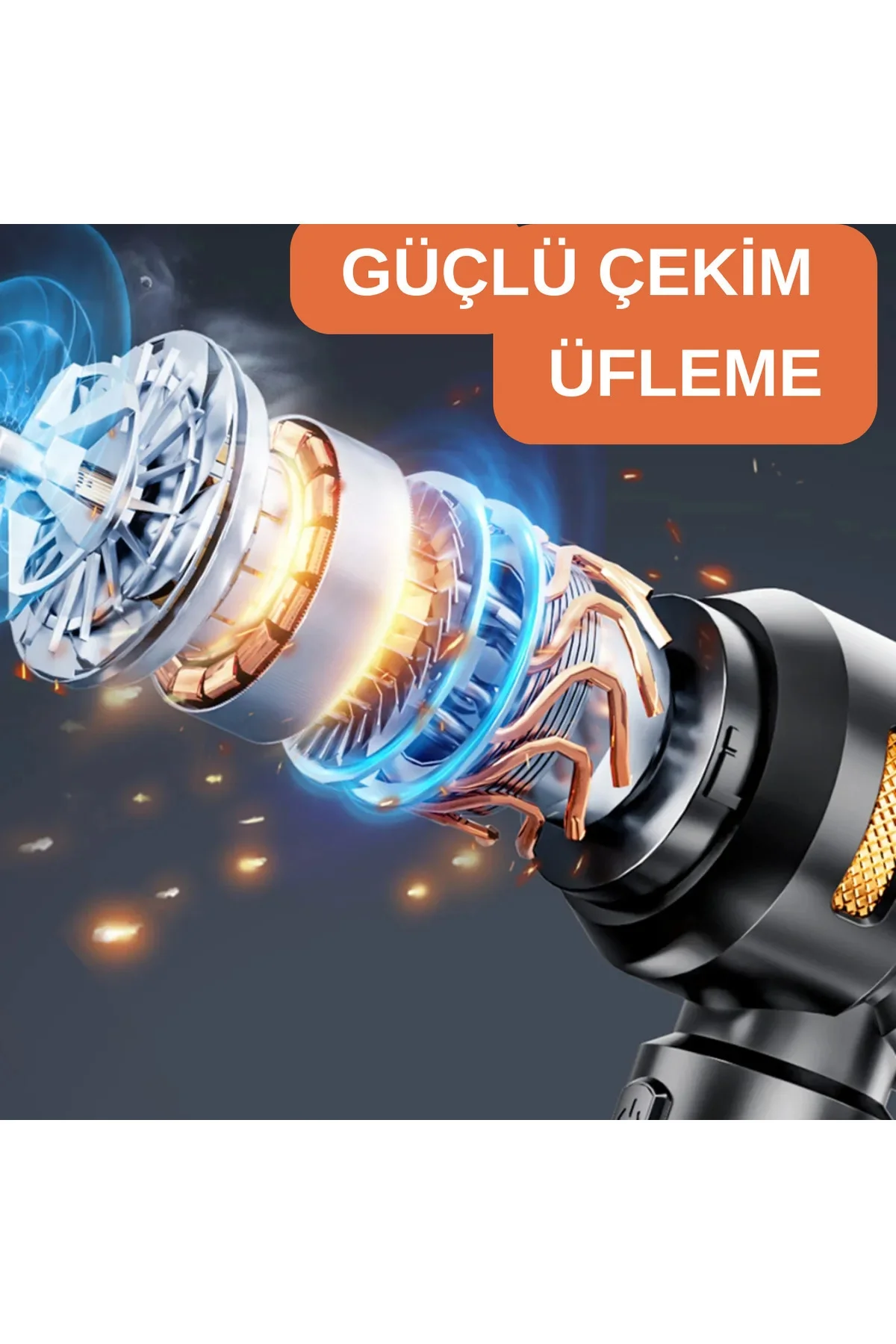 Araç içi süpürge şarjlı gümüş 0-250 watt 71-80 dba 2 yıl garantili 2-3 saat şarj süresi