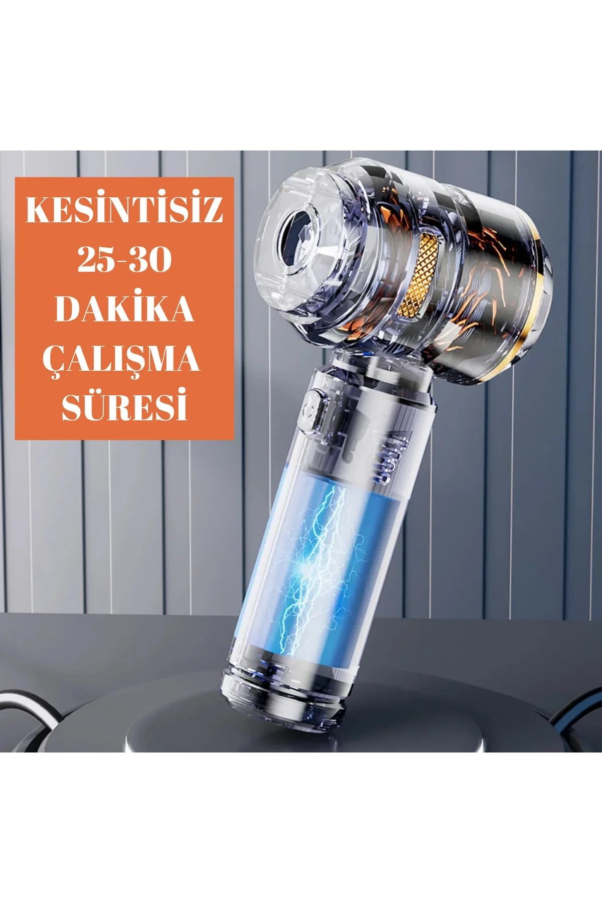 Araç içi süpürge şarjlı gümüş 0-250 watt 71-80 dba 2 yıl garantili 2-3 saat şarj süresi