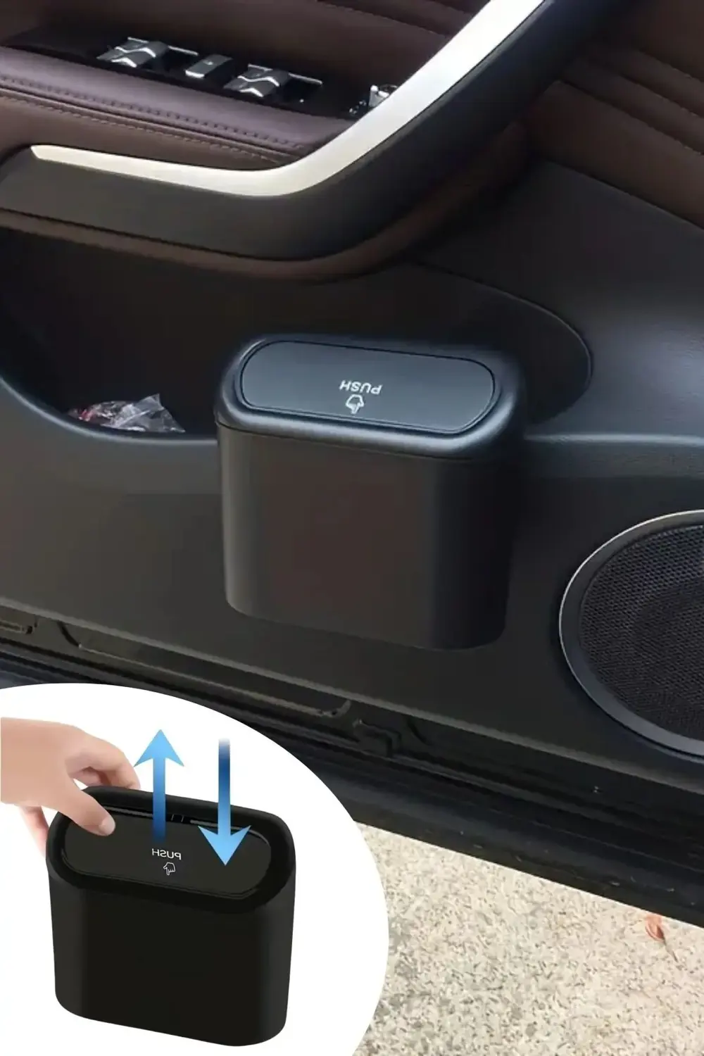 ® Araç İçi Takılarak Sabitlenebilen Mini Kapaklı Çöp Kovası