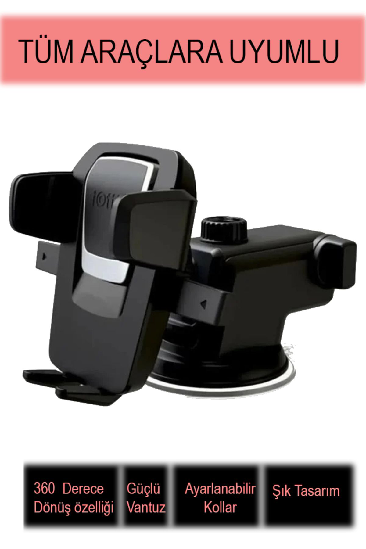 Nice Shop Araç İçi Telefon Tutucu,Teleskopik Vantuzlu Telefon Tutucu, Ayarli Telefon Tutucu, Cam Ve Torpido