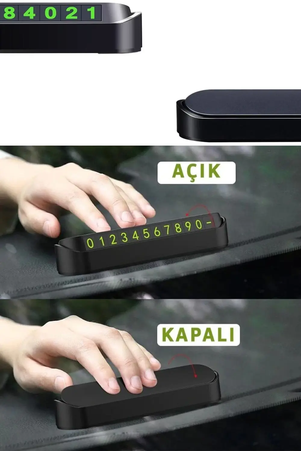 Araç İçi Telefon Numarası Bırakma Numaratör Parkmatik Araba Parkt