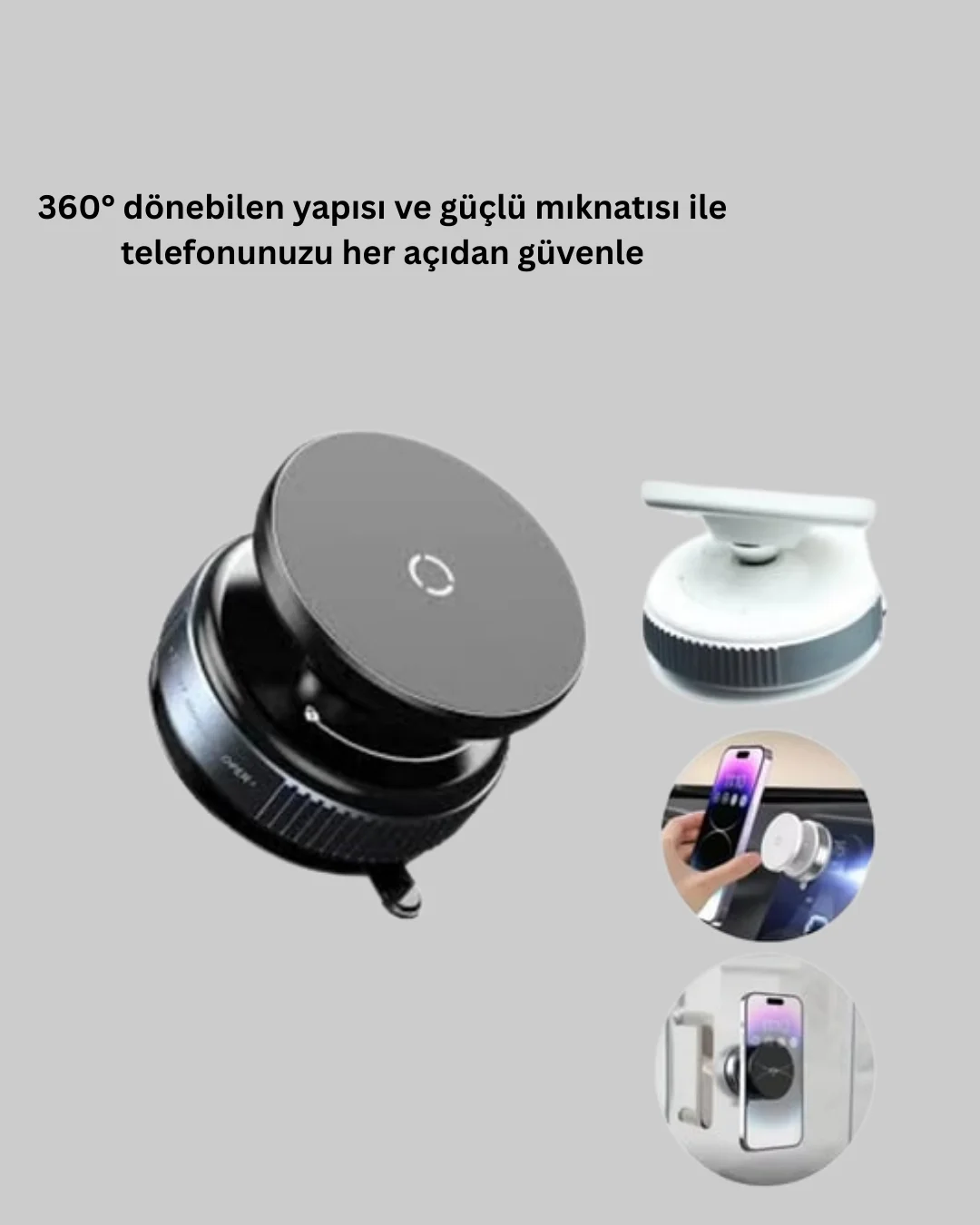 Araç İçi Telefon Tutucu Güçlü Manyetik Vakumlu Model
