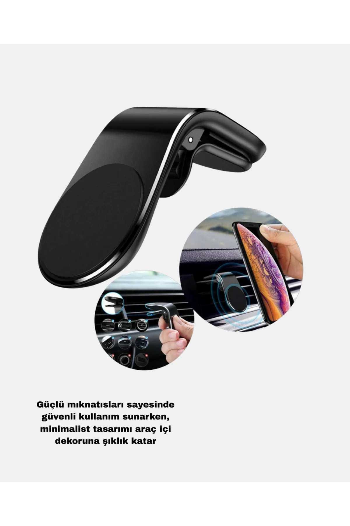 Araç İçi Telefon Tutucu + Quick Charge 3.0 Araç Şarj Cihazı Seti