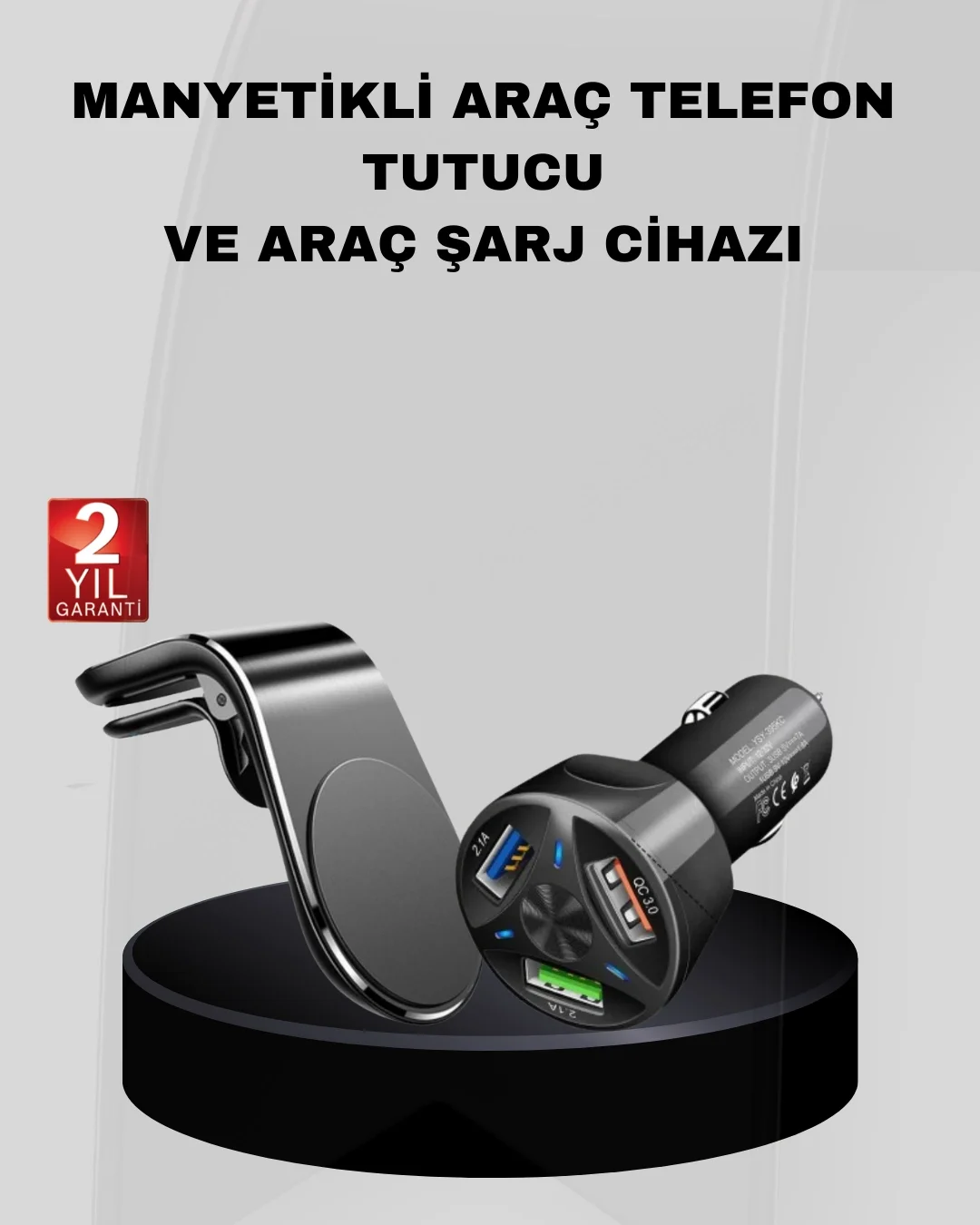 Araç İçi Telefon Tutucu + Quick Charge 3.0 Araç Şarj Cihazı Seti Fiyatı, Yorumları ve Özellikleri