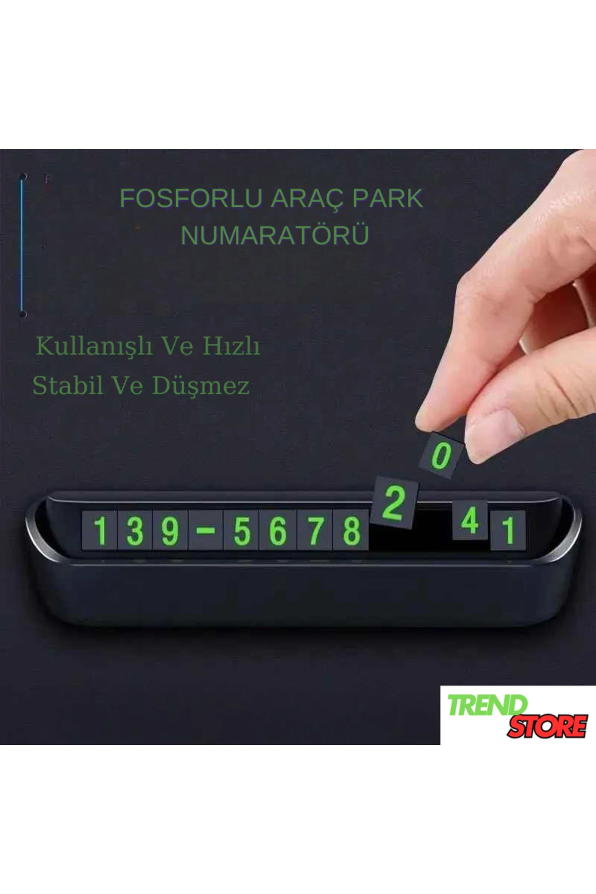 Araç İçi Torpido Üstü Açılır Kapanır Fosforlu Araba Park Numaratö