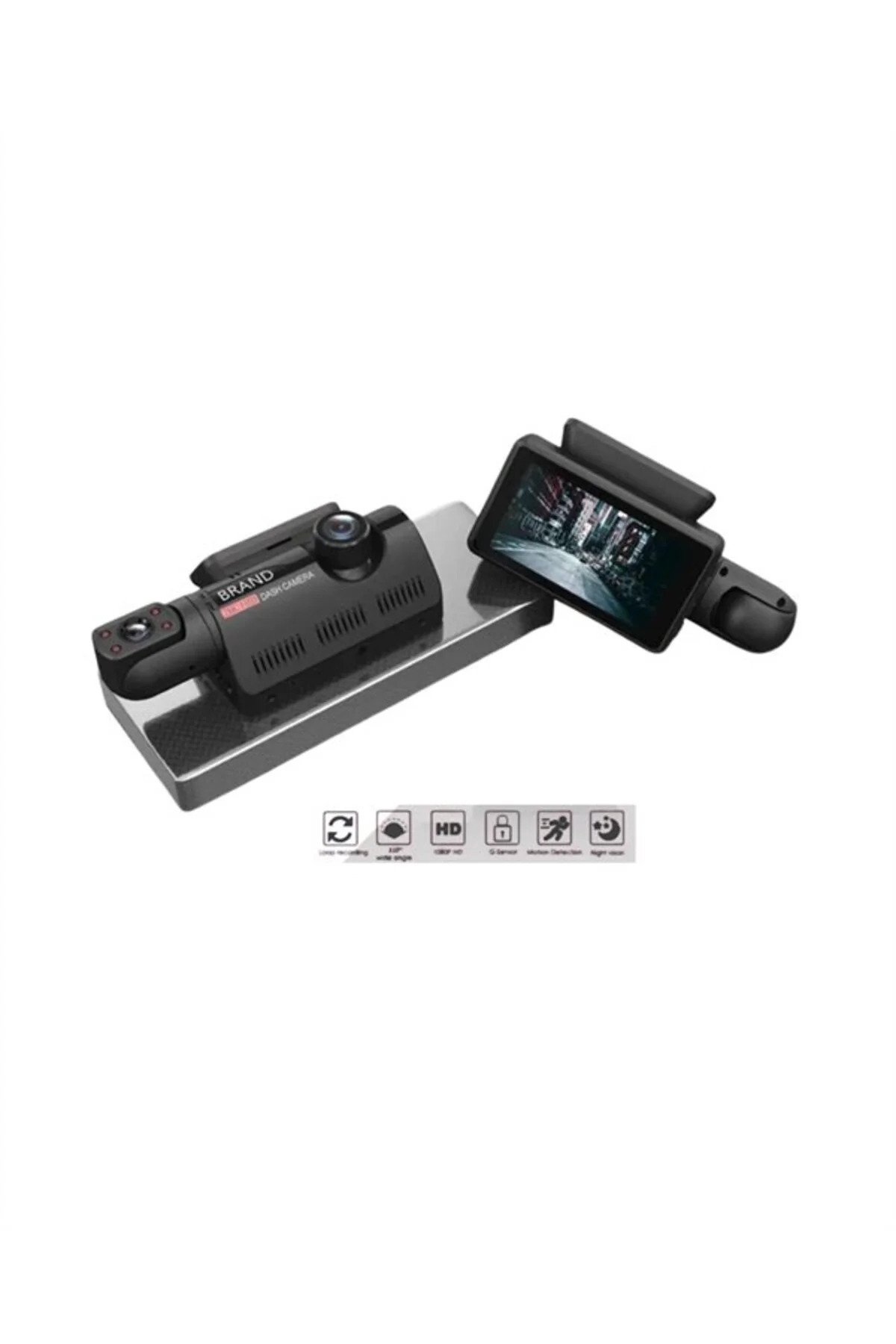 Araç İçi ve Ön Kameralı 3 İnç IPS Ekranlı Full HD Güvenlik Kamerası