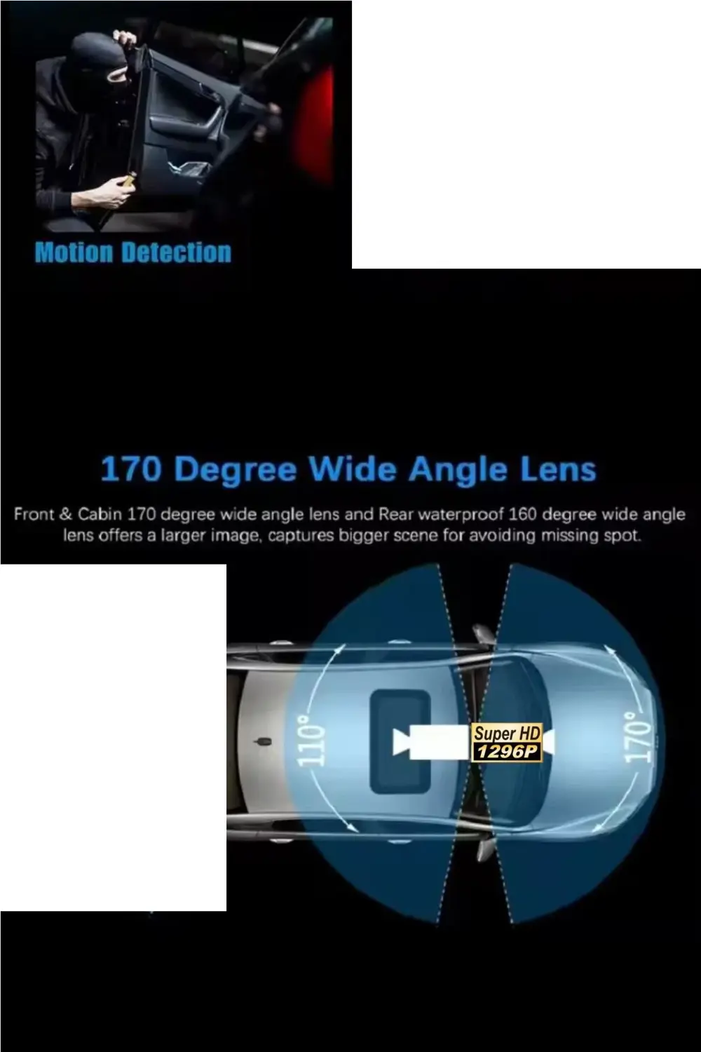 Araç İçi Wi-fi Güvenli Sürüş Kamerası SHD Ön İç 2 Kameralı G-sens