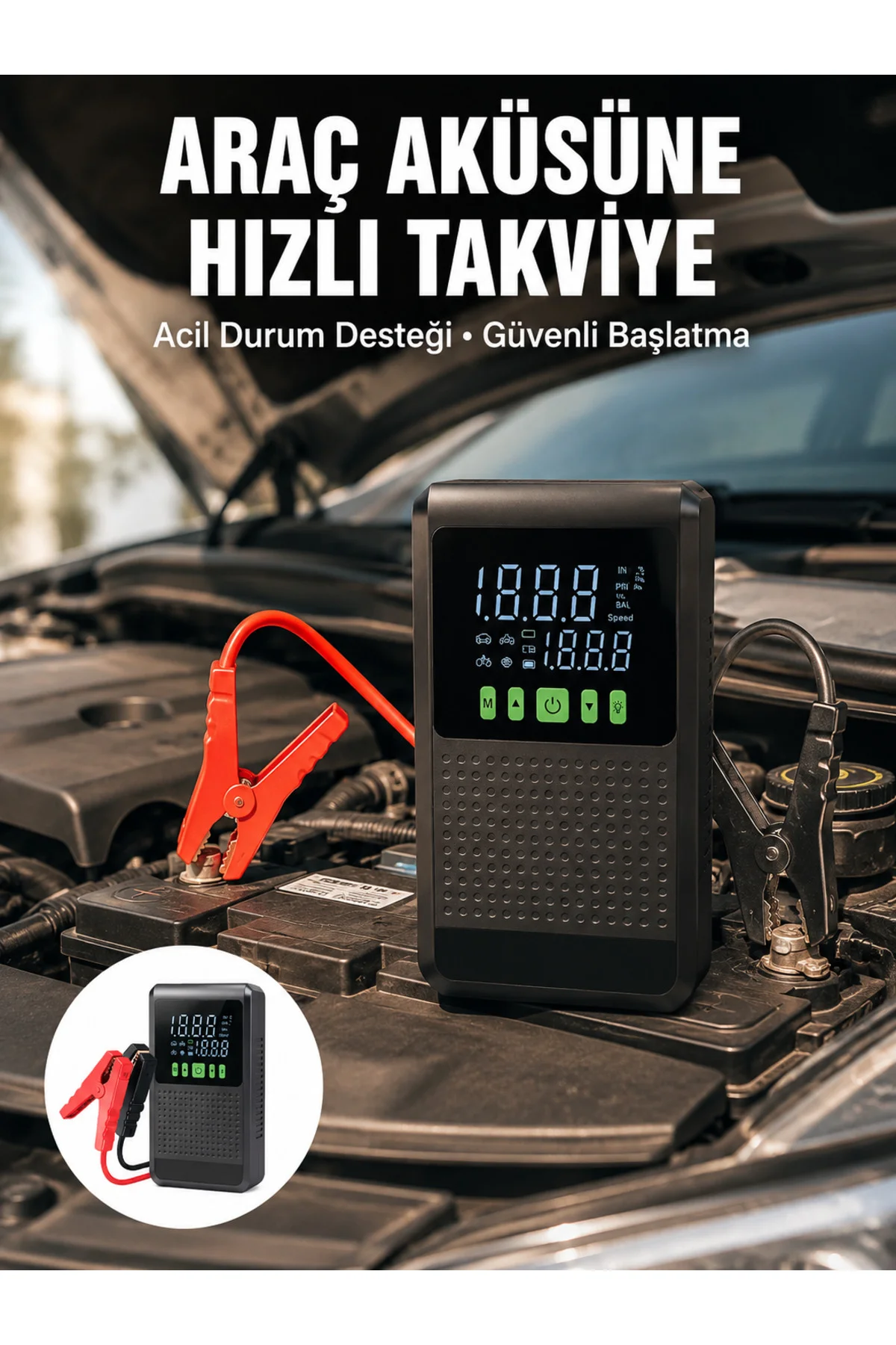 Araç İçin Akü Takviye Cihazı Ve Kablosuz Hava Kompresörü Yeni Nesil Araç İçin Akü Takviye Cihazı Ve Kablosuz Hava Kompresörü Yeni Nesil