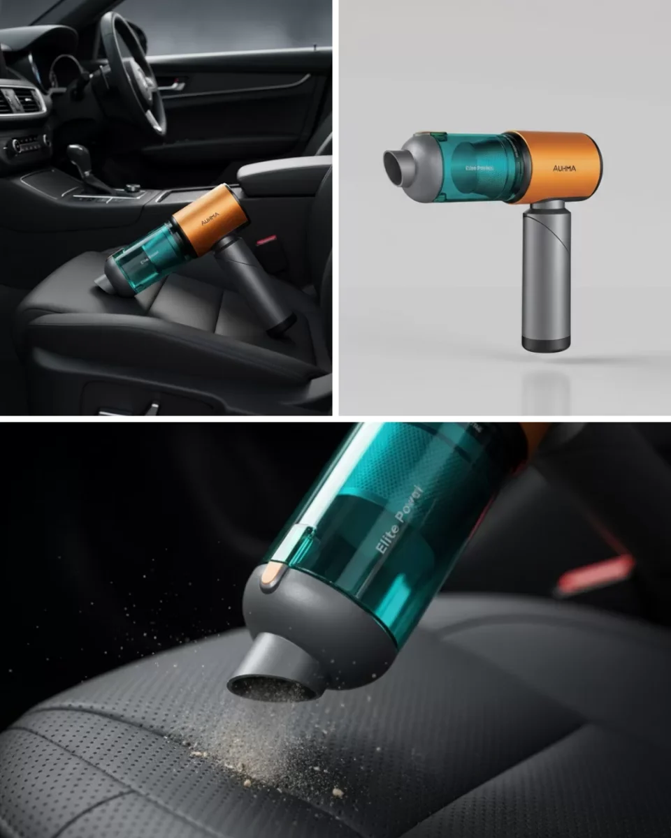 Araç İçin El Tipi Süpürge Güçlü Motor ve Uzun Pil Ömrü