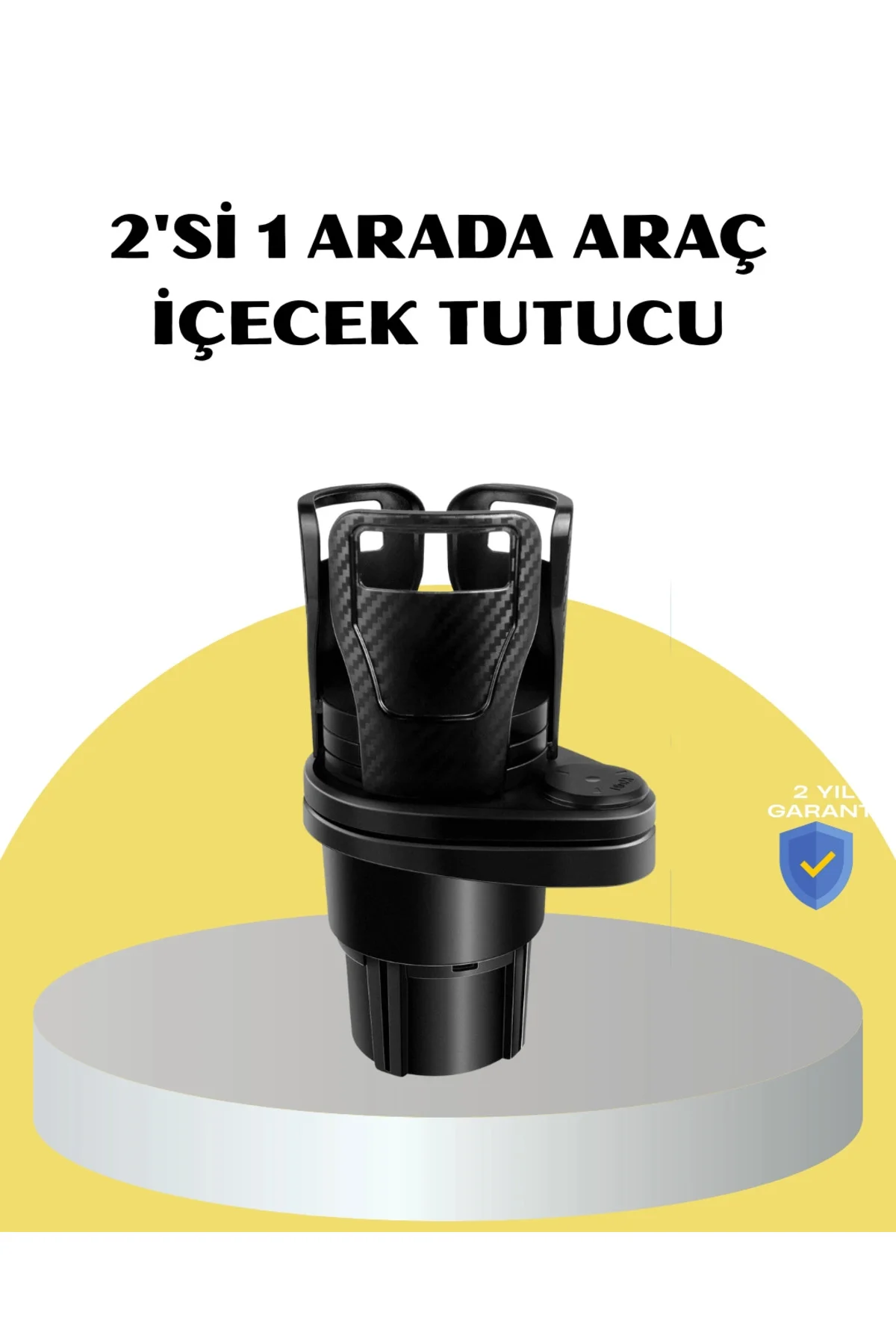Araç İkili Bardak Tutucu Ayarlanabilir Genişlik 360° Döner Sistem