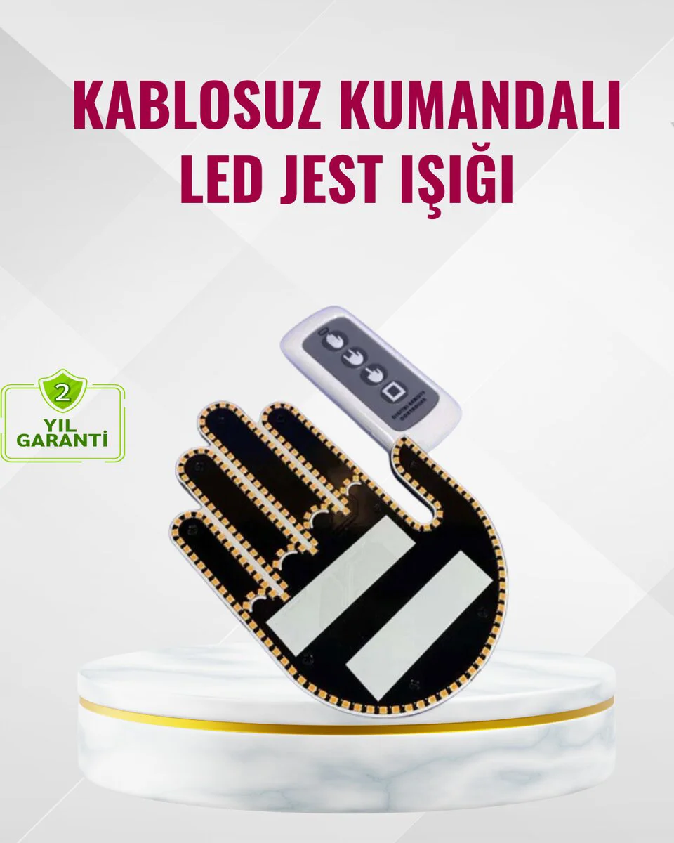 Araç Jest Işığı - LED Naylon Bantlı Kolay Montaj, Uzaktan Kumandalı 25m