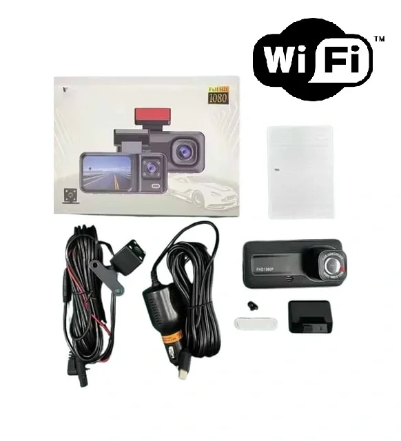Araç Kamerası - 3 Kameralı Wifi Ön , İç Ve Arka Full Hd Dvr Araç 