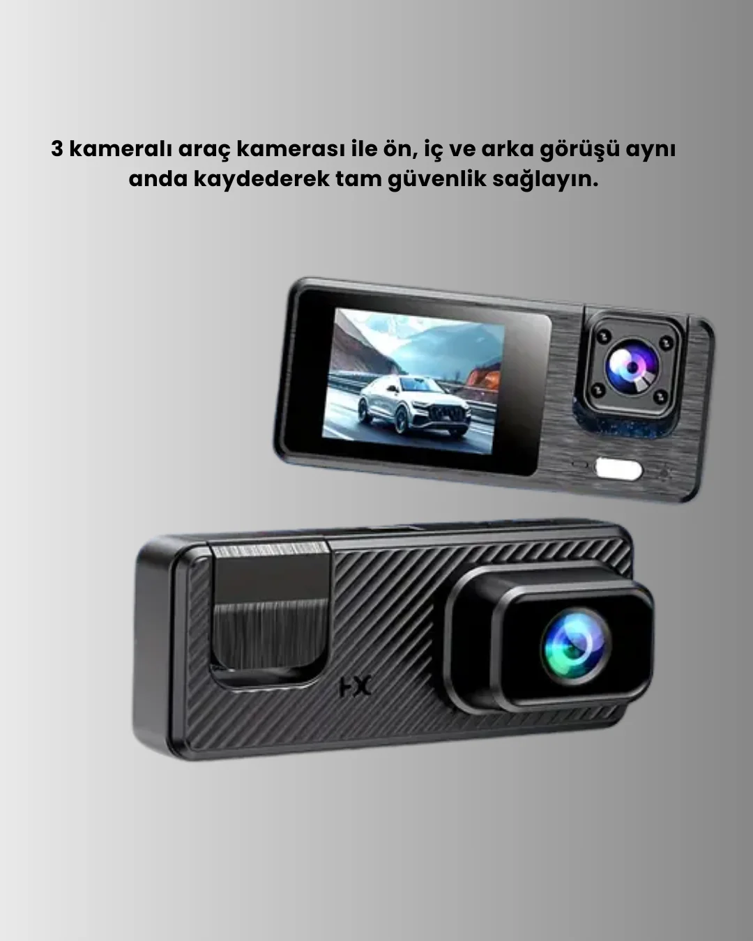 Araç Kamerası 3’lü Sistem | Full HD, Sesli Kayıt ve Park Gözetimi