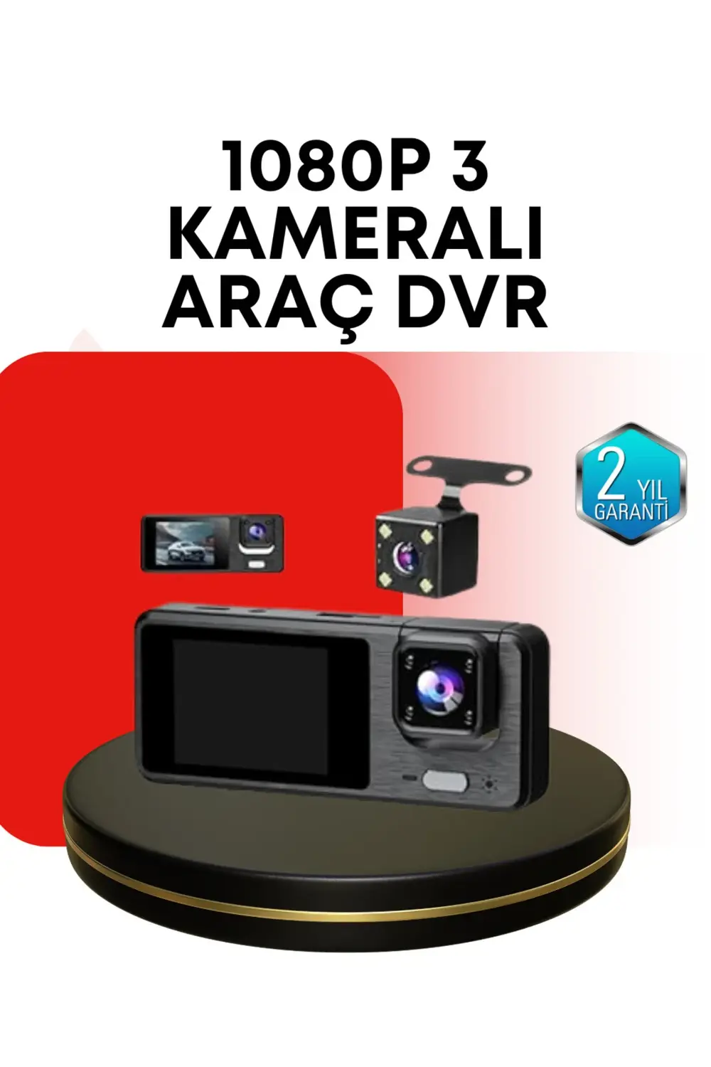 Araç Kamerası 3’lü Sistem | Full HD, Sesli Kayıt ve Park Gözetimi