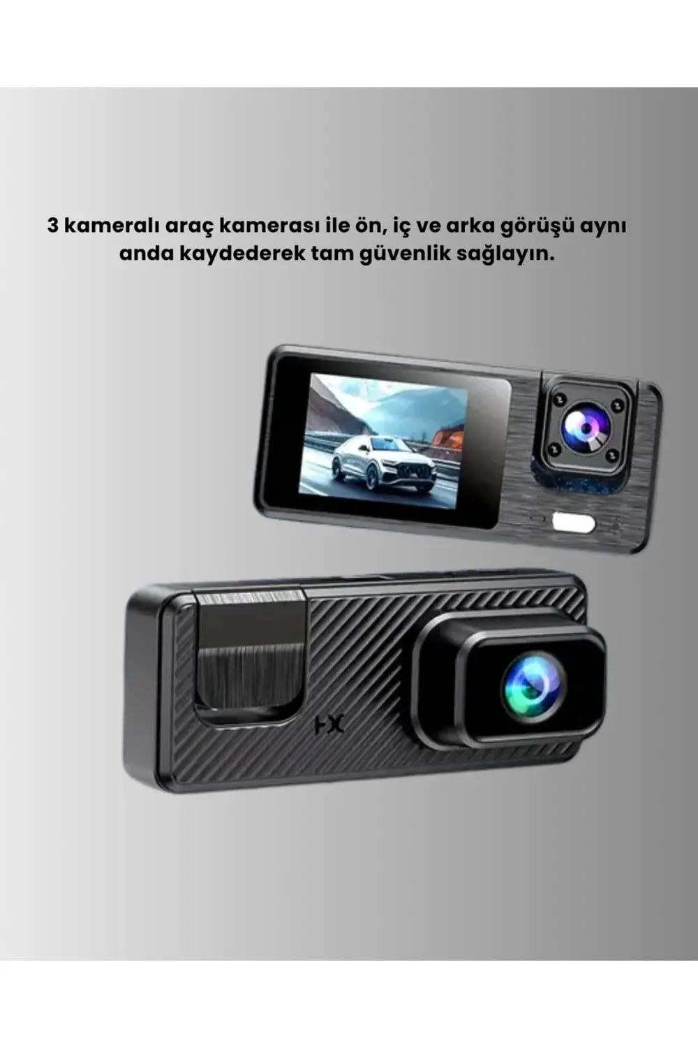 Araç Kamerası 3’lü Sistem | Full HD, Sesli Kayıt ve Park Gözetimi