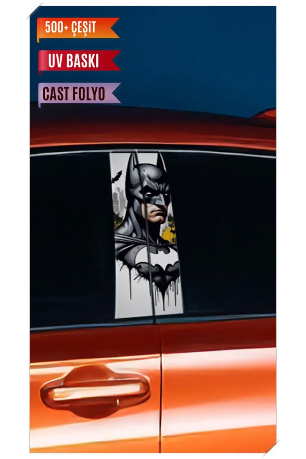 Araç Kapı Direk Kaplama Folyosu Batman Desenli (Sağ Sol Takım) (2