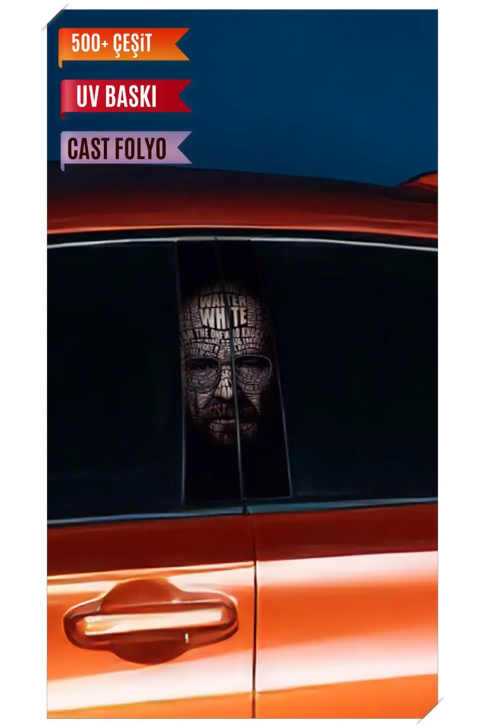 Araç Kapı Direk Kaplama Folyosu Breaking Bad Desenli (Sağ Sol Tak