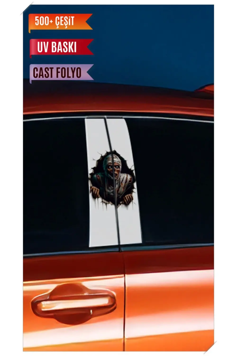 Araç Kapı Direk Kaplama Folyosu Canavar Desenli (Sağ Sol Takım) (