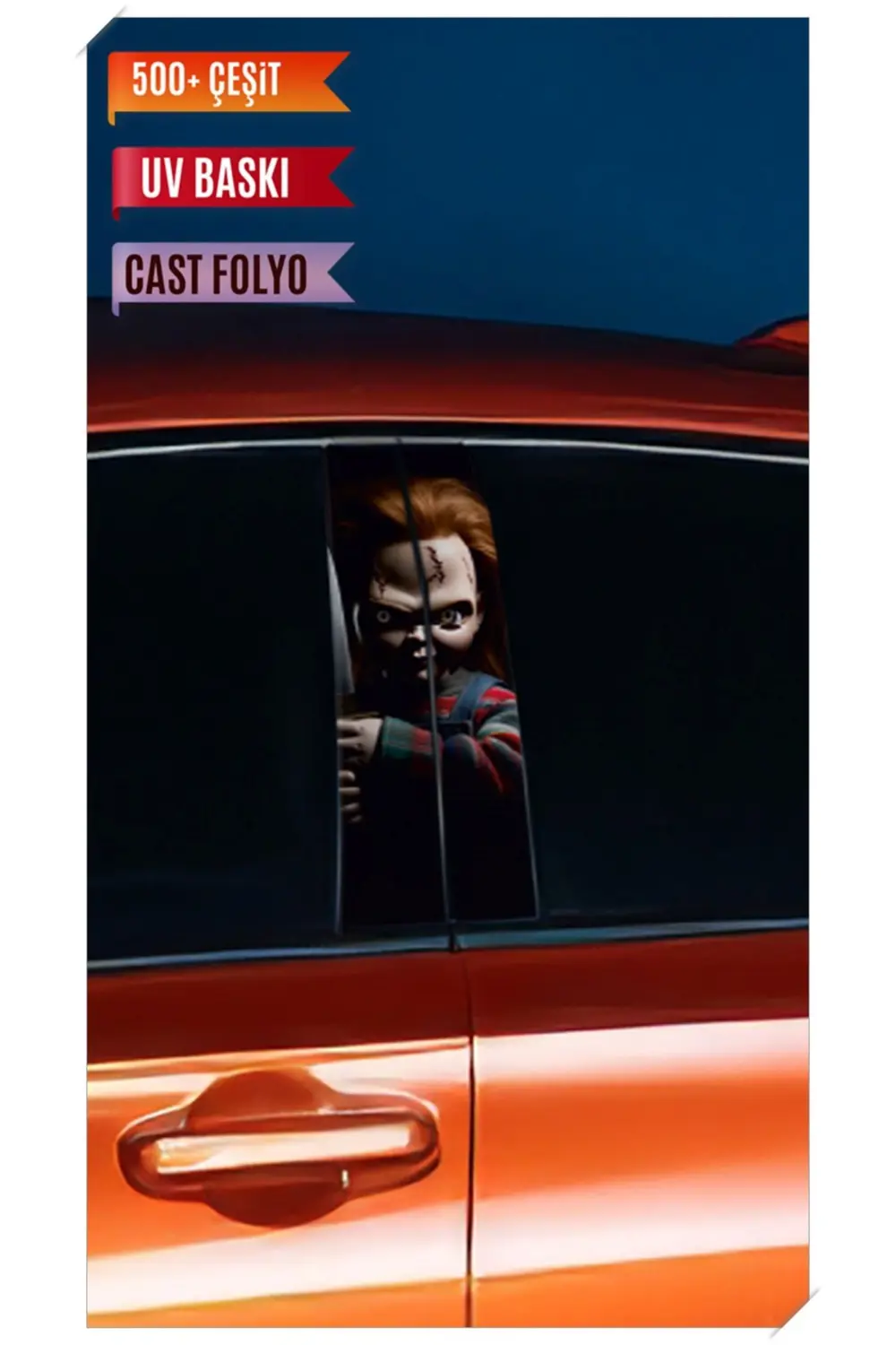 Araç Kapı Direk Kaplama Folyosu Chucky Desenli (Sağ Sol Takım) (2
