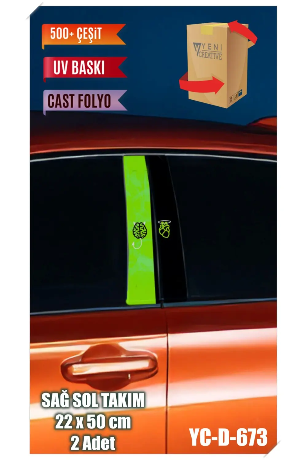 Araç Kapı Direk Kaplama Folyosu Desenli (SAĞ SOL TAKIM) (2 ADET) 