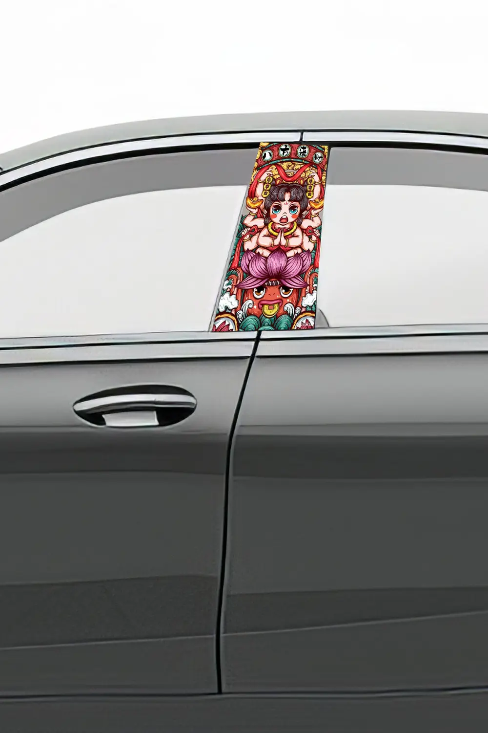 Araç Kapı Direk Kaplama Folyosu Desenli (Sağ Sol Takım) (2 Adet) 