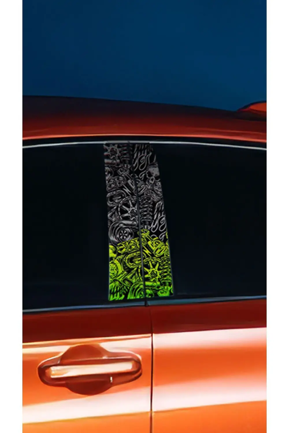 Araç Kapı Direk Kaplama Folyosu Desenli (SAĞ SOL TAKIM) (2 ADET) 