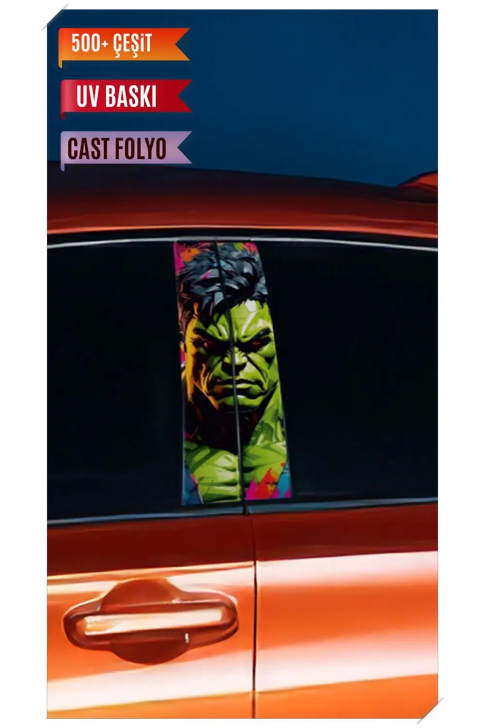 Araç Kapı Direk Kaplama Folyosu Hulk Desenli (Sağ Sol Takım) (2 A