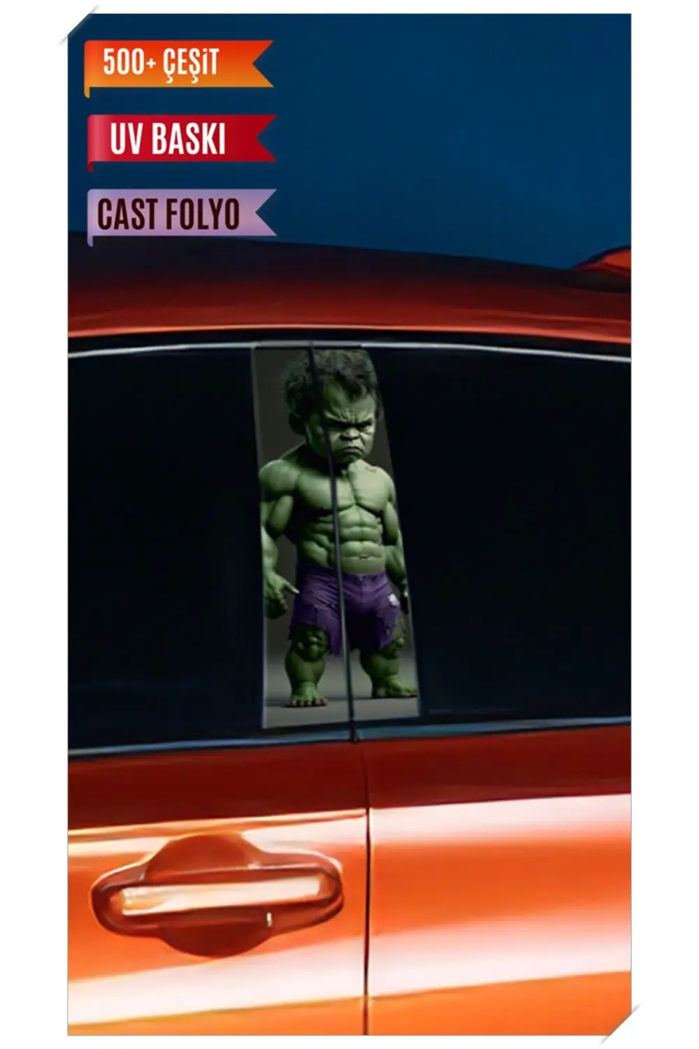 Araç Kapı Direk Kaplama Folyosu Hulk Desenli (Sağ Sol Takım) (2 A