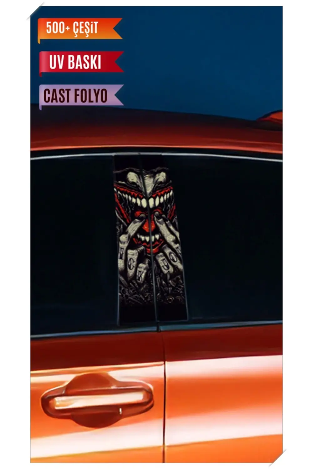 Araç Kapı Direk Kaplama Folyosu Joker Desenli (Sağ Sol Takım) (2 