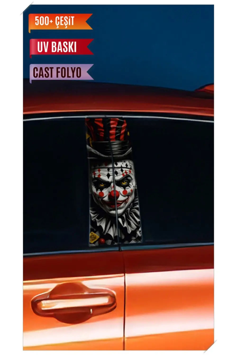 Araç Kapı Direk Kaplama Folyosu Joker Desenli (sağ Sol Takım) (2 