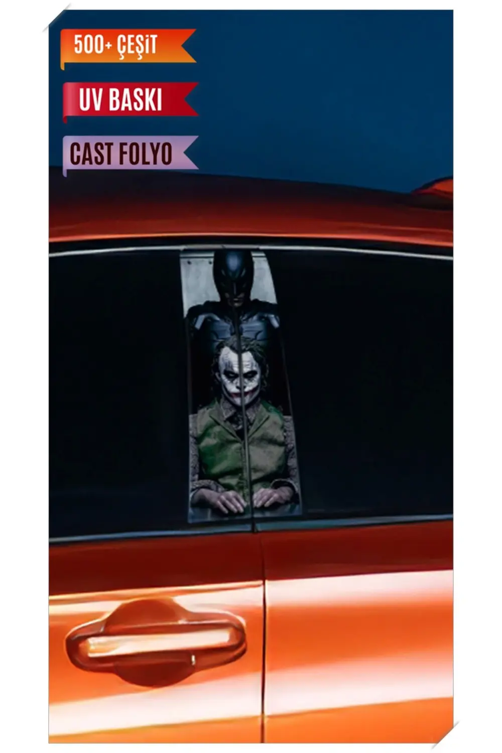 Araç Kapı Direk Kaplama Folyosu Joker Desenli (Sağ Sol Takım) (2 