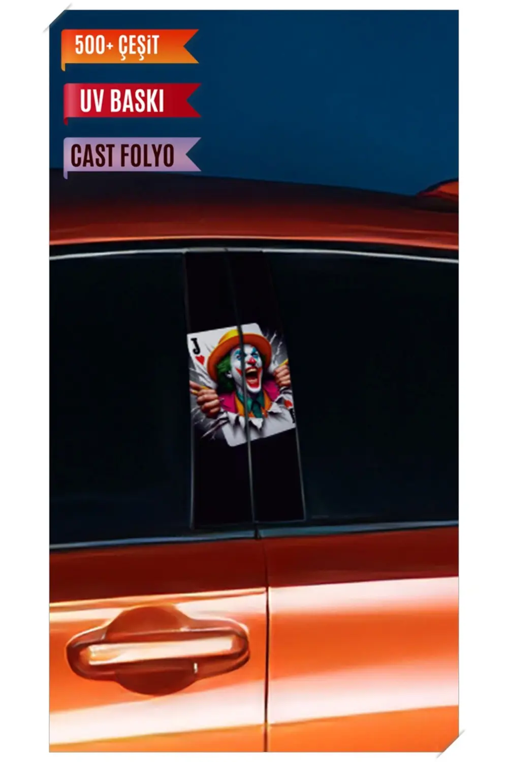 Araç Kapı Direk Kaplama Folyosu Joker Desenli (Sağ Sol Takım) (2 