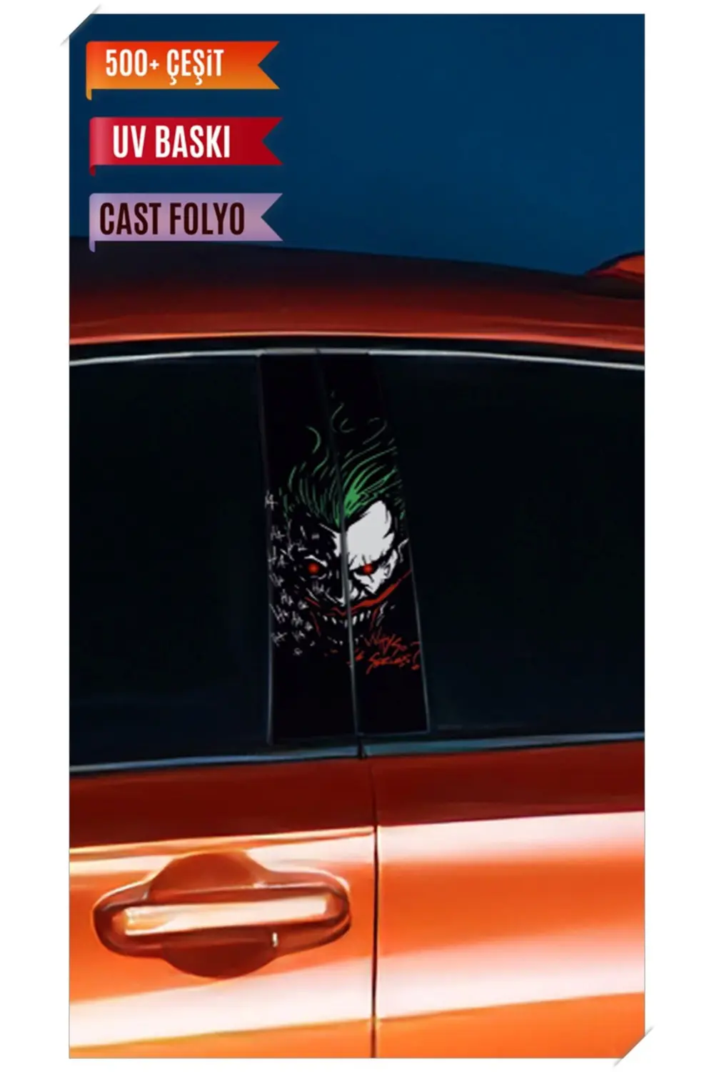 Araç Kapı Direk Kaplama Folyosu Joker Desenli (Sağ Sol Takım) (2 