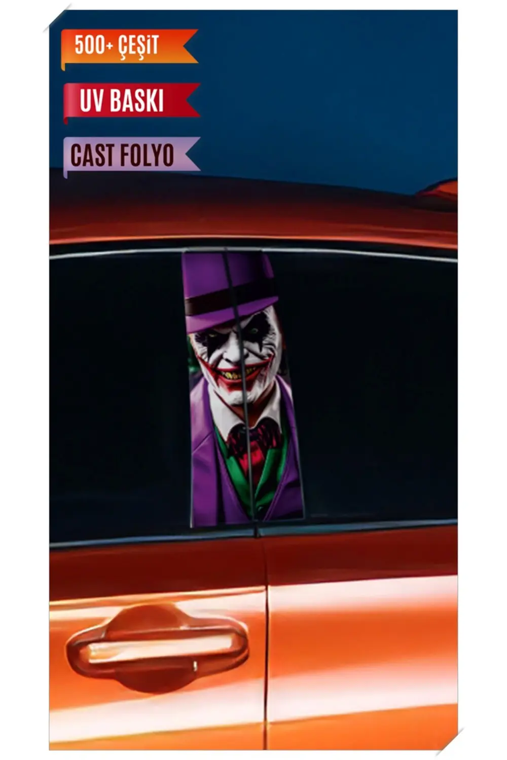 Araç Kapı Direk Kaplama Folyosu Joker Desenli (Sağ Sol Takım) (2 