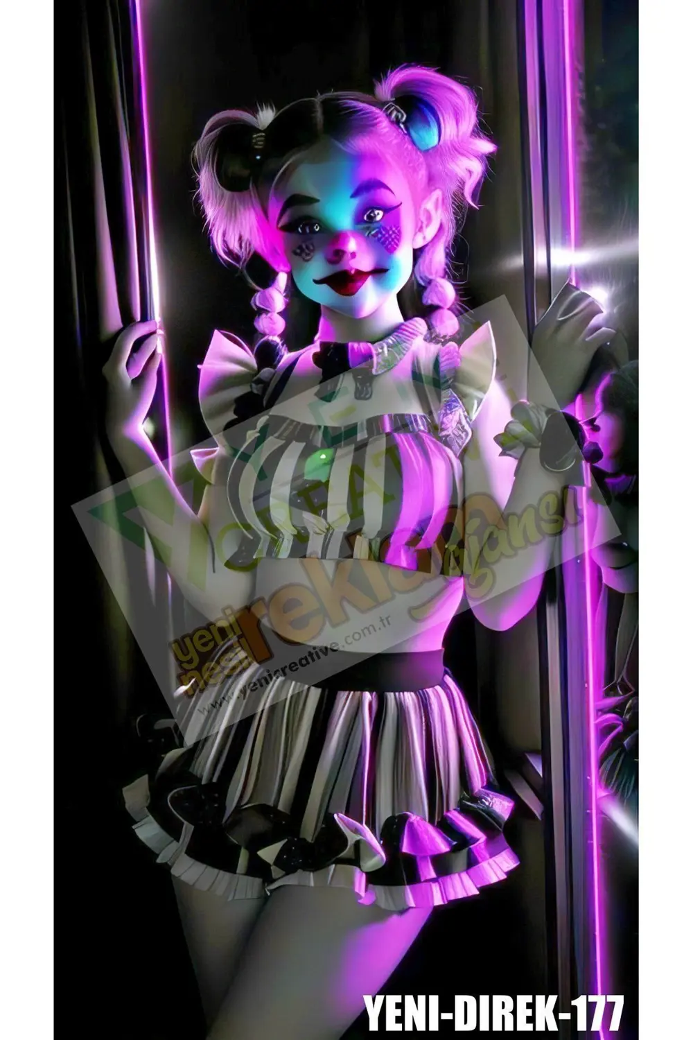 Araç Kapı Direk Kaplama Folyosu Joker Desenli (SAĞ SOL TAKIM) (2 