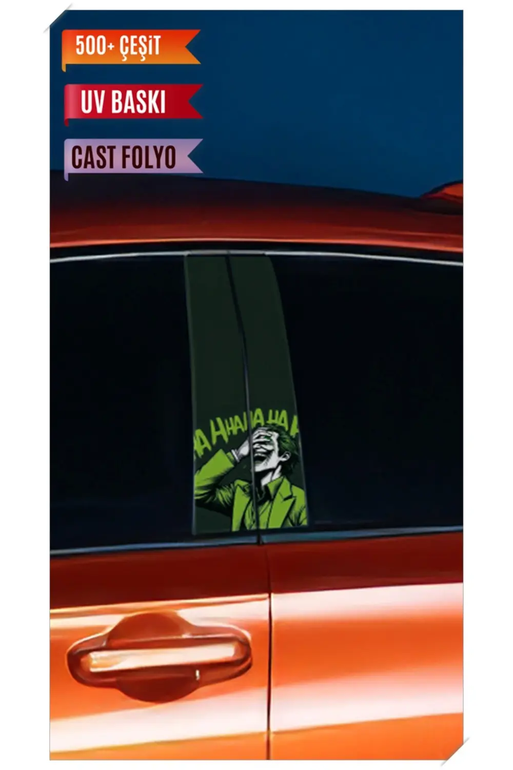 Araç Kapı Direk Kaplama Folyosu Joker Desenli (Sağ Sol Takım) (2 