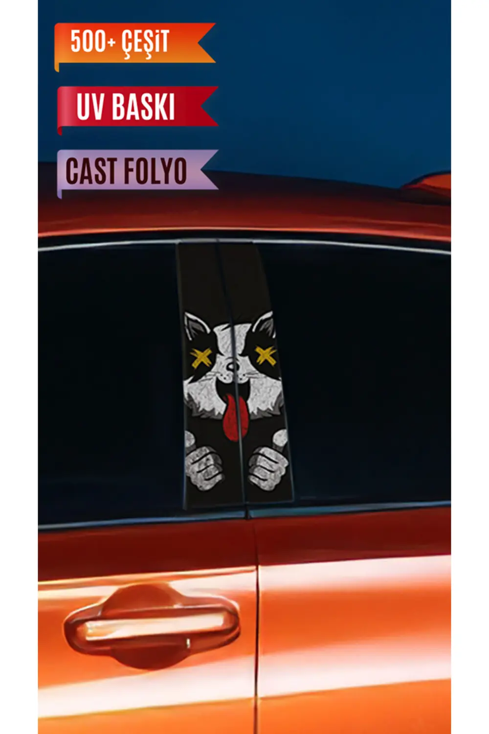 Araç Kapı Direk Kaplama Folyosu Tavşan Desenli (Sağ Sol Takım) (2