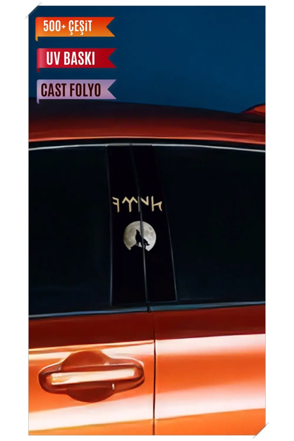 Araç Kapı Direk Kaplama Folyosu Türk Desenli (Sağ Sol Takım)Uyuml