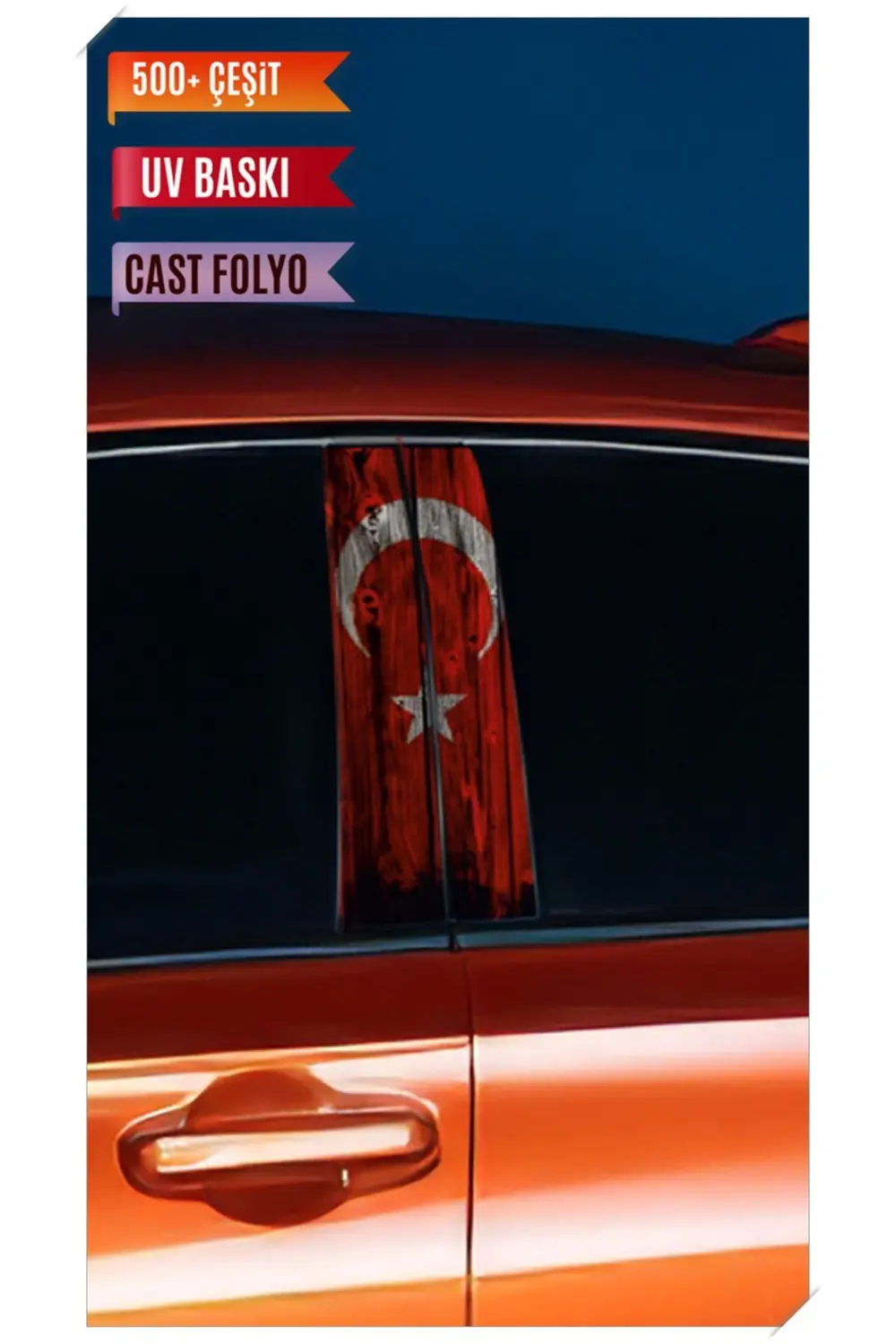 Araç Kapı Direk Kaplama Folyosu Türkiye Desenli (Sağ Sol Takım) ( Fiyatı, Yorumları ve Özellikleri