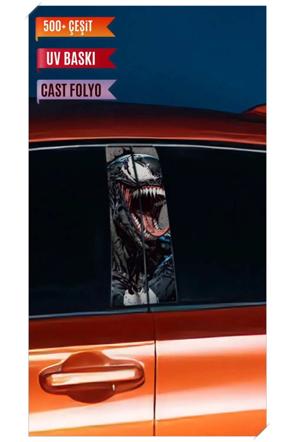Araç Kapı Direk Kaplama Folyosu VENOM Desenli (Sağ Sol Takım) (2 