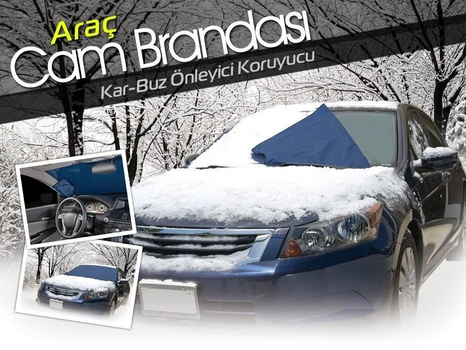 Araç Kar Buz Önleyici Büyük Boy Araç Ön Cam Brandası 150 Cm X 70 Cm