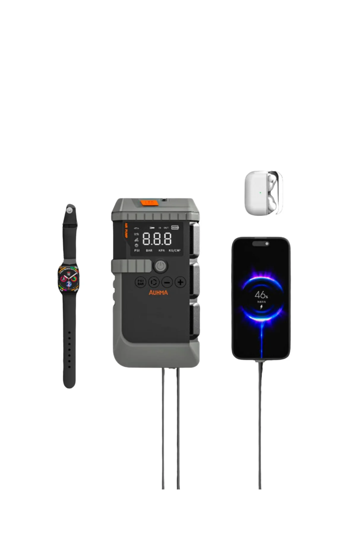 Araç Lastik Basınç Pompası Akü Takviye Powerbank ve SOS Işıklı Ço Araç Lastik Basınç Pompası Akü Takviye Powerbank ve SOS Işıklı Ço