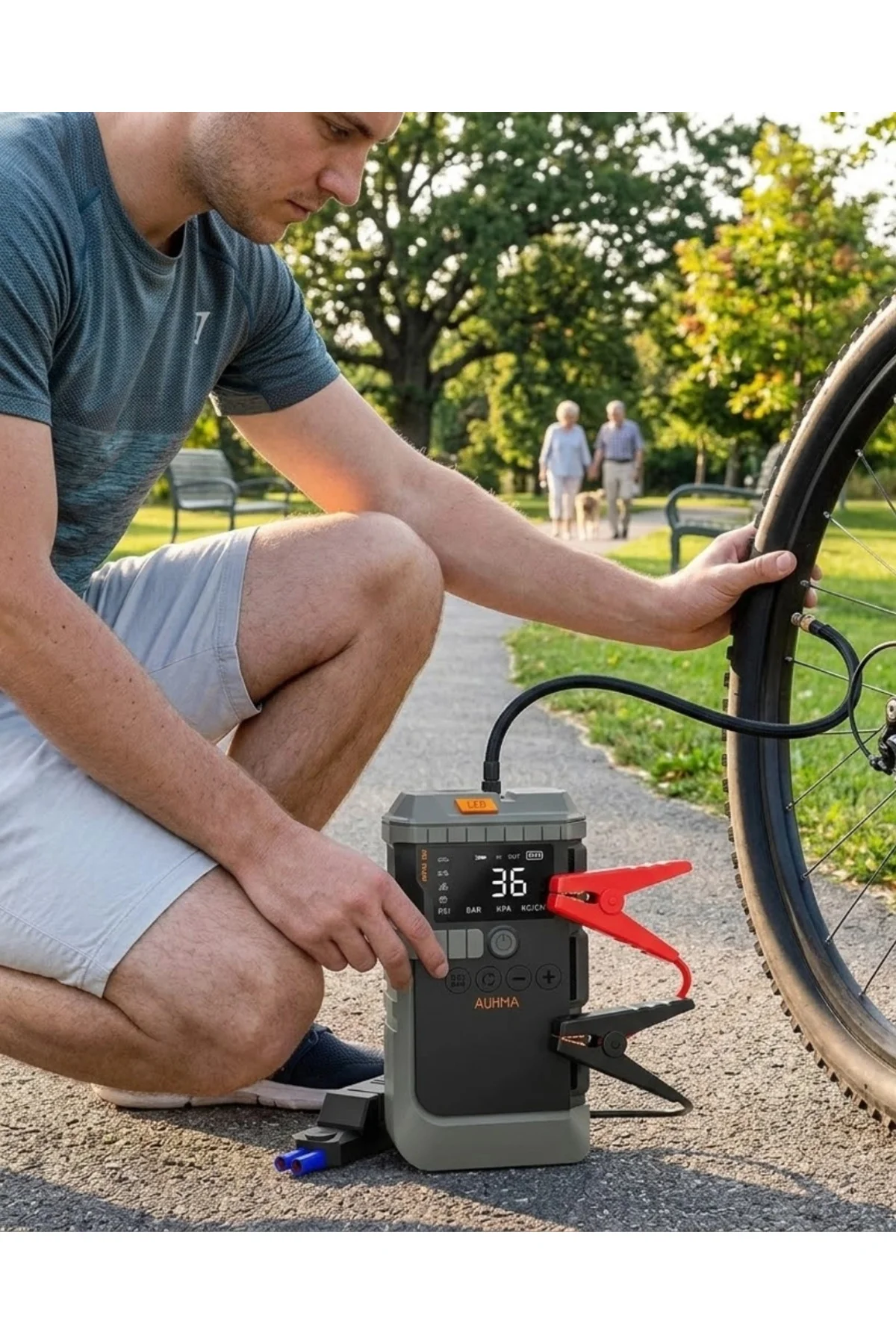 Araç Lastik Basınç Pompası Akü Takviye Powerbank Ve Sos Işıklı Ço