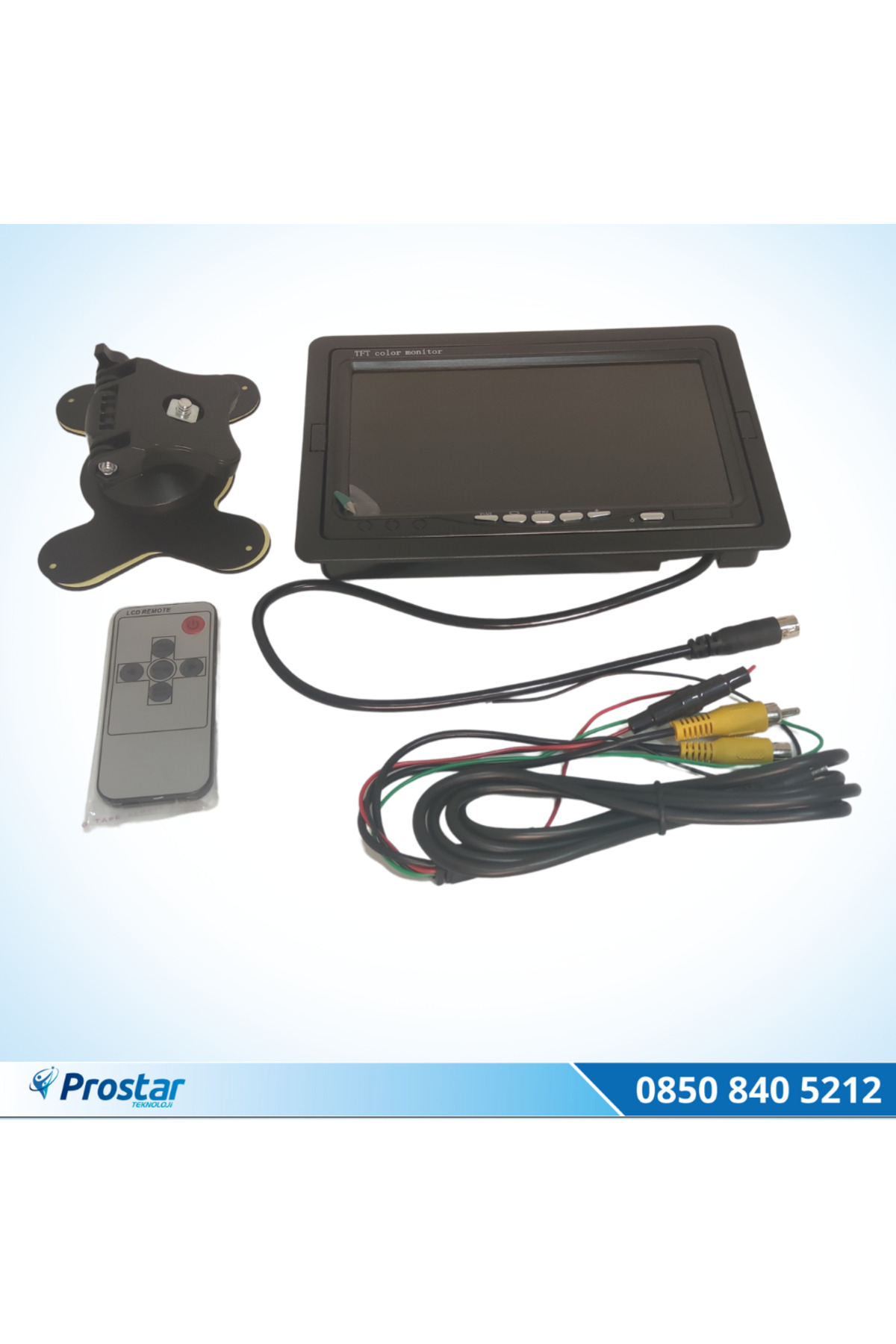 Prostarteknoloji Araç Monitörü 7 İnç Lcd Geri Vites Kamerası Uyumlu 2 Av Video Gir