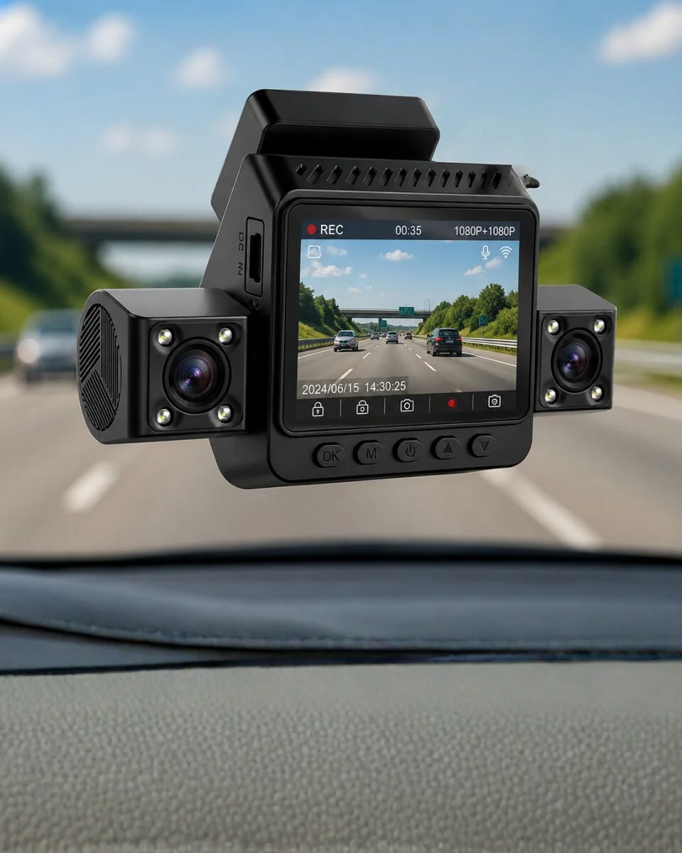 Araç Ön Arka İç Kamera Sistemi Full HD Hareket Sensörlü Kayıt Cihazı