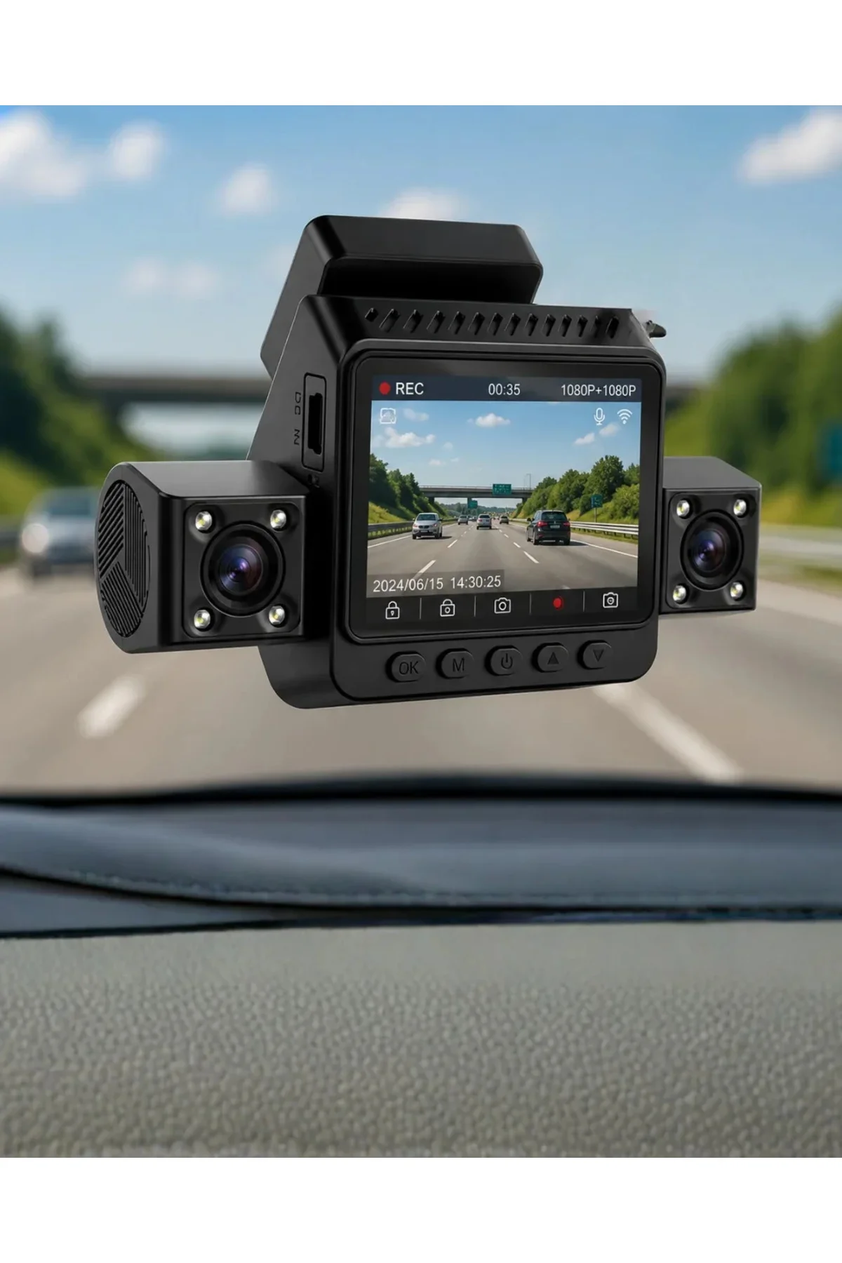 Araç Ön Arka İç Kamera Siste Full HD Hareket Sensörlü Kayıt Cihazı Araç Ön Arka İç Kamera Siste Full HD Hareket Sensörlü Kayıt Cihazı