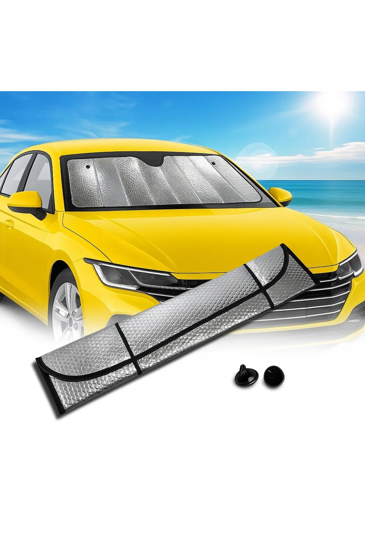 Araç Ön Cam Güneş Koruma Isı Önleyici Katlanabilir Model Fiat Egea Honda Civic Ford Focus Dacia Duster